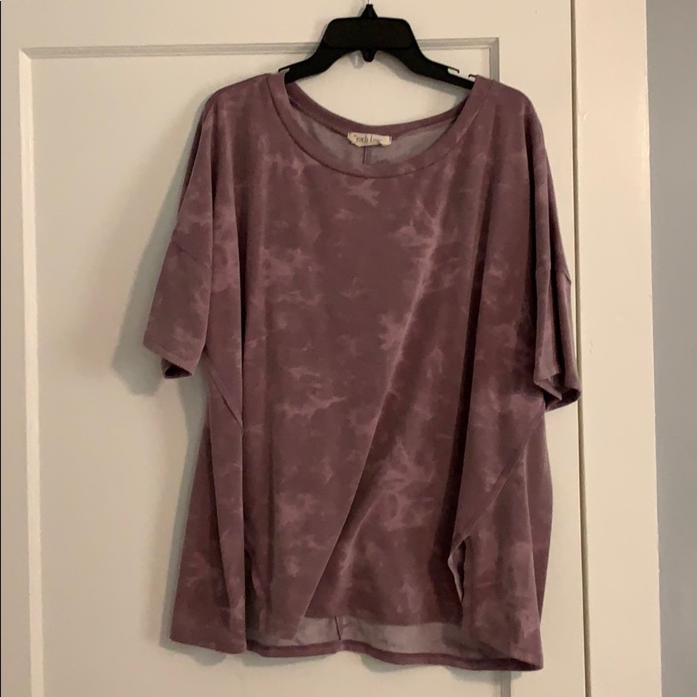Purple tie died shirt. Never worn without tags.